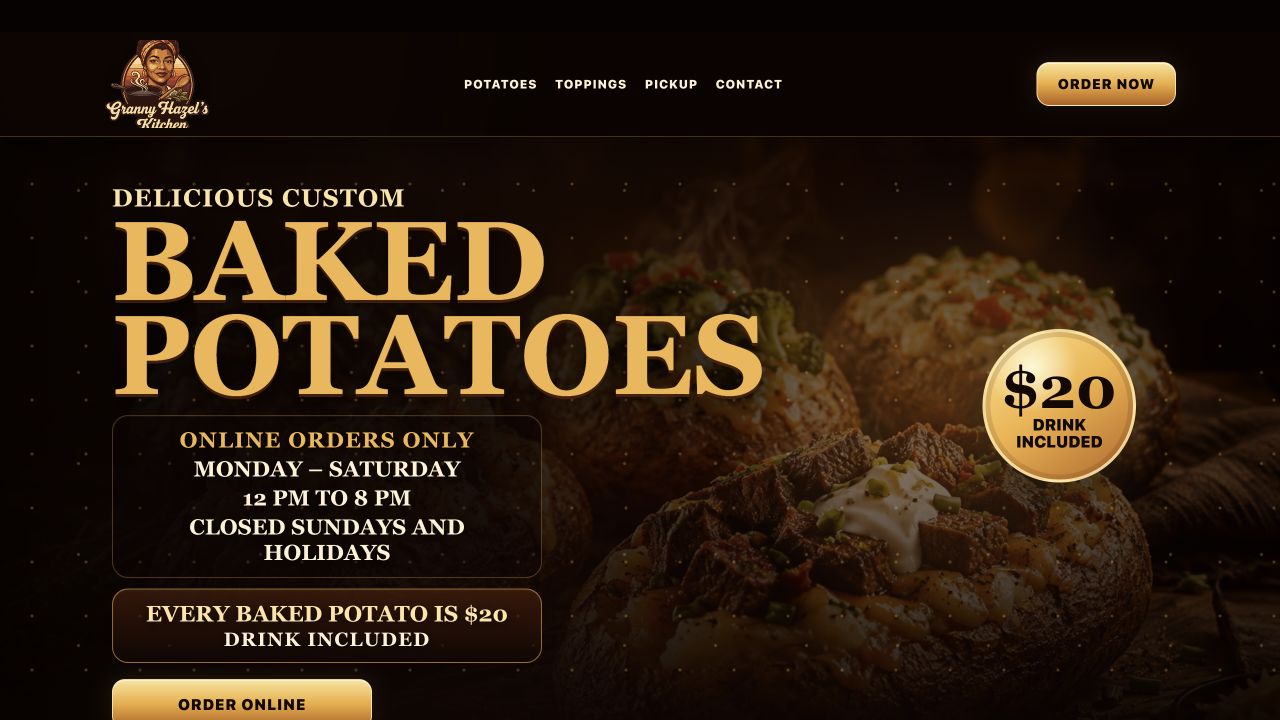 Granny Hazel's Kitchen website preview